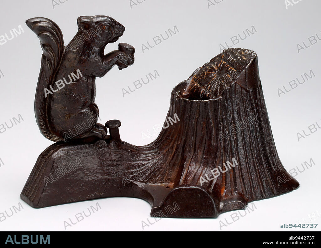 Squirrel and Tree Stump' mechanical bank, c. 1881, Robert E. Turnbull; Manufacturer: Mechanical Novelty Works, American, New Britain, Connecticut, 1870s-1890s, 4 1/2 x 6 3/4 x 4 in. (11.43 x 17.15 x 10.16 cm), Iron, pigment, 19th century.