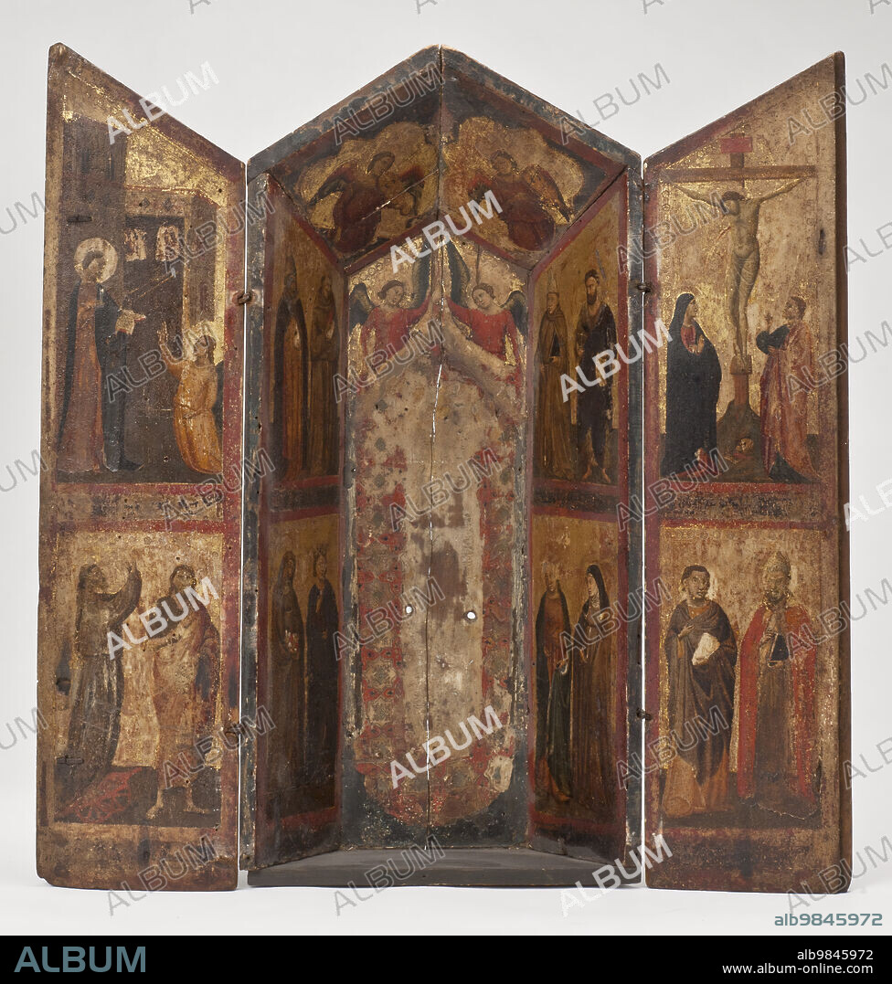 TADDEO GADDI. Shrine with the Crucifixion, Saints and Angels, Unknown date.