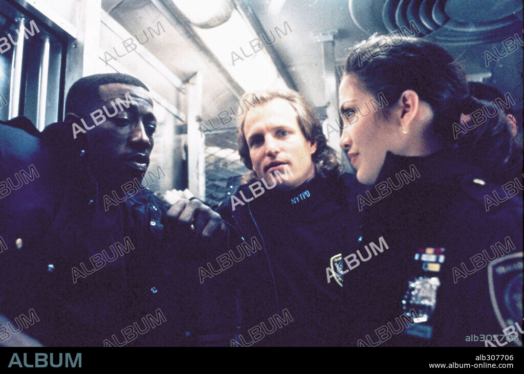 JENNIFER LOPEZ, WESLEY SNIPES and WOODY HARRELSON in MONEY TRAIN, 1995, directed by JOSEPH RUBEN. Copyright COLUMBIA PICTURES.