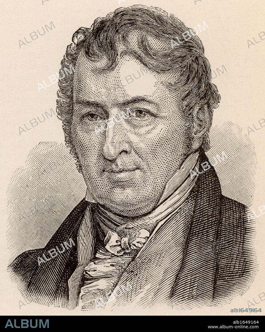 Eli Whitney (1765-1825) American inventor and manufacturer, born at Westborough, Massachusetts. Credited with the invention of the cotton gin (1793) to separate cotton fibre from seeds and seedpods, dramatically increasing the amount of cotton that could be processed in a day and so revolutionising the American cotton growing industry. Equally important was his introduction of interchangeable parts, an innovation which led to the growth of mass production in the nineteenth century and the production of cheap goods. Engraving. (Photo by: Universal History Archive/UIG via Getty Images).