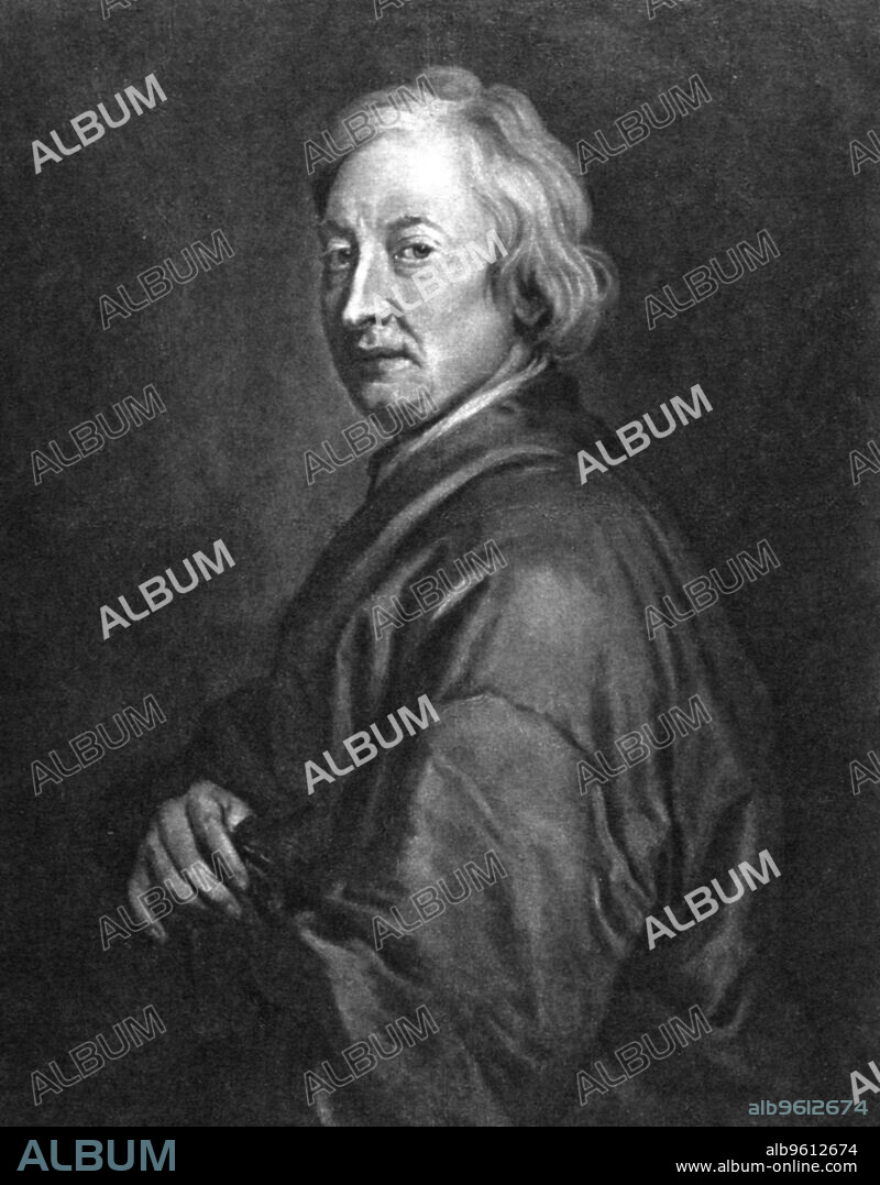John Dryden, 17th century English poet. Dryden (1631-1700) became Poet Laureate in 1668. After a portrait by Godfrey Kneller (1646-1723).