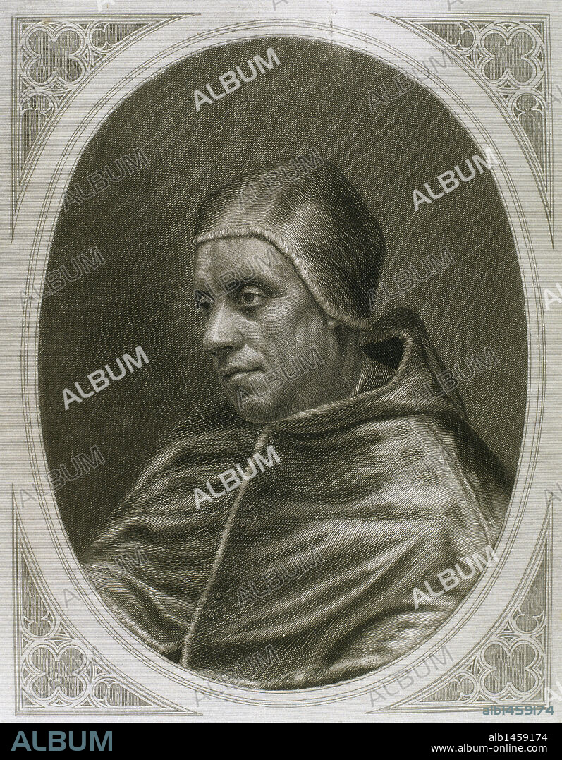 Gregory XII, named Angelo Correr or Corraro (1325-1417). Pope between 1406 and 1415. Engraving.