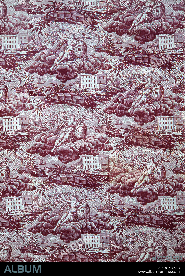 Indiana, tafetán de algodón estampado con rodillo de cobre, 1850, MTIB 101144. Museu del Disseny de Barcelona.