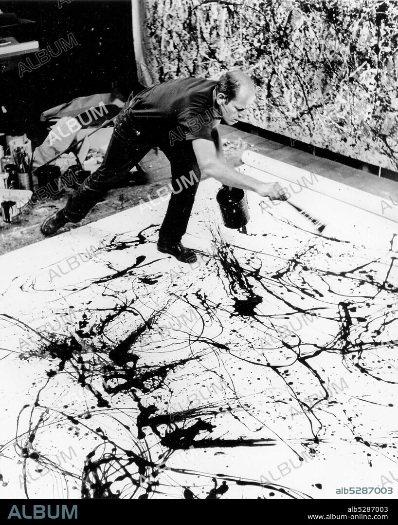 Jackson Pollock in action.