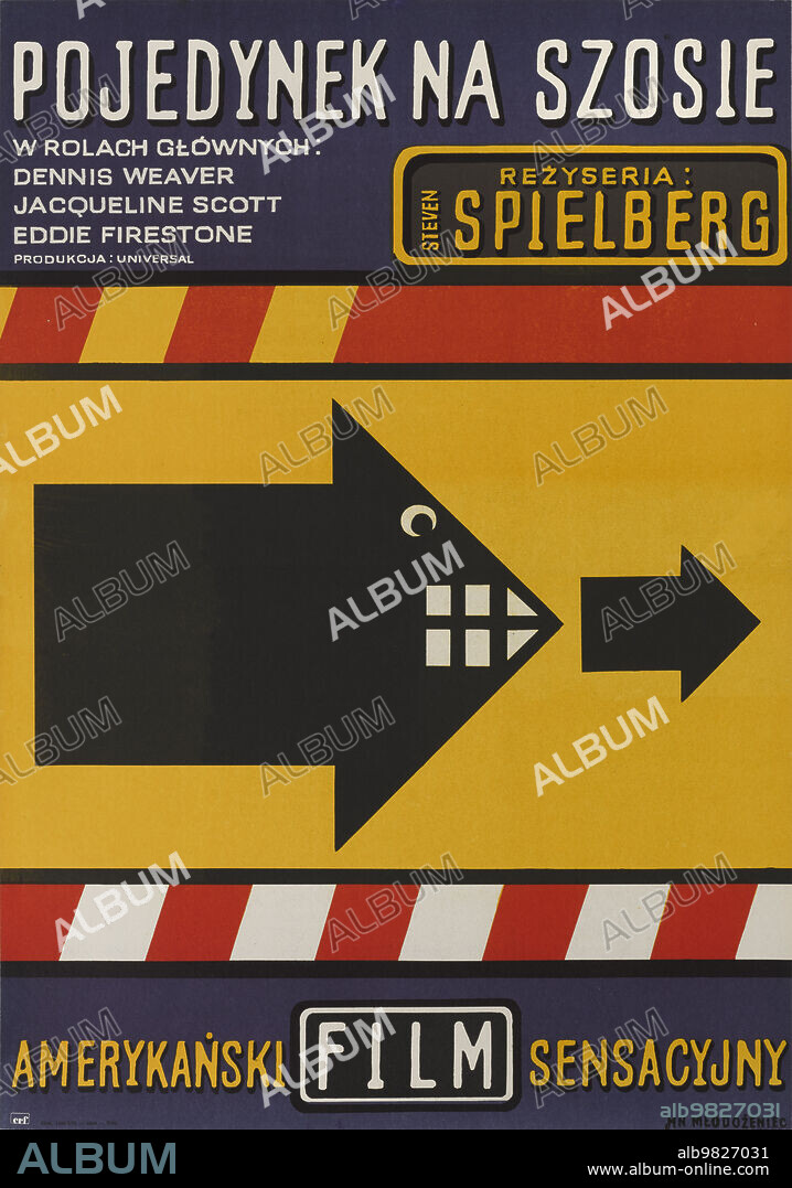 JAN MLODOZENIEC. Movie poster "Duel (Pojedynek Na Szosie)" by Steven Spielberg.