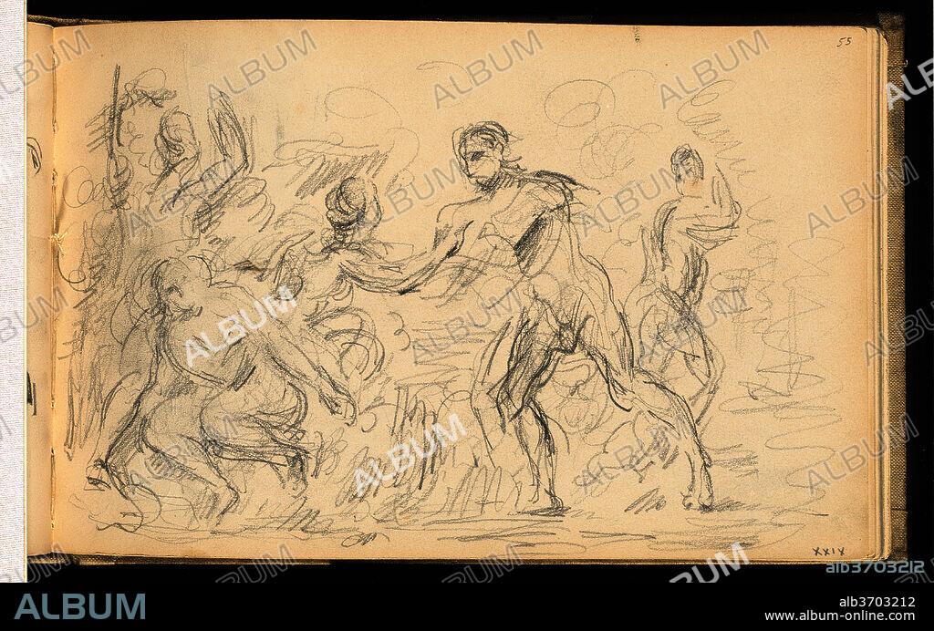 PAUL CEZANNE. Study for "The Judgement of Paris" or "The Amorous Shepherd". Dated: 1883/1886. Dimensions: overall: 15.2 x 23.7 cm (6 x 9 5/16 in.). Medium: graphite on wove paper.