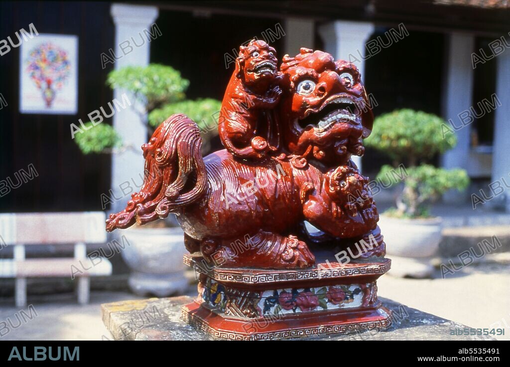 The qilin, kirin, or kylin is a mythical hooved chimerical creature known throughout various East Asian cultures, said to appear with the imminent arrival or passing of a sage or illustrious ruler. It is often depicted with what looks like fire all over its body. It is sometimes called the 'Chinese unicorn' when compared with the Western unicorn. The Temple of Literature or Van Mieu is one of Vietnam’s foremost cultural treasures. Founded in 1070 by King Ly Thanh Tong of the Early Ly Dynasty, the temple was originally dedicated both to Confucius and to Chu Cong, a member of the Chinese royal family credited with originating many of the teachings that Confucius developed five hundred years later. The site was selected by Ly Dynasty geomancers to stand in harmony with the Taoist Bich Cau temple and the Buddhist One Pillar Pagoda, representing the three major fonts of Vietnamese tradition. Six years later, in 1076, the Quoc Tu Giam, or ‘School for the Sons of the Nation’, was established at the same location when King Ly Nhan Tong (1072-1127) established Vietnam’s first university. The tradition of Confucian education flourished at the Temple of Literature, with the custom of offering a cloak to successful candidates beginning in 1374, whilst in 1484 the first stele bearing the names of doctoral graduates was erected.