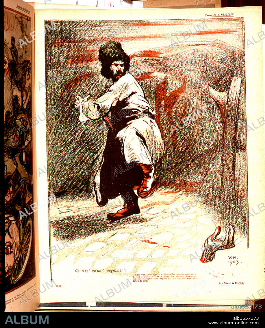 Anti-Semitism in Tsarist Russia. Pogrom in Kishinev (Kichinev) capital of Bessarabia, 1903. The anti-Jewish riots and massacre began at noon on Easter Sunday and rioters included seminarists from local religious colleges and students.