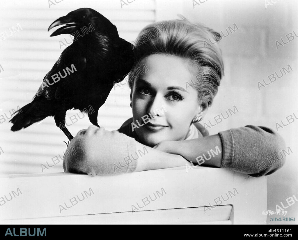 TIPPI HEDREN en LOS PÁJAROS, 1963 (THE BIRDS), dirigida por ALFRED HITCHCOCK. Copyright Alfred J. Hitchcock Productions.