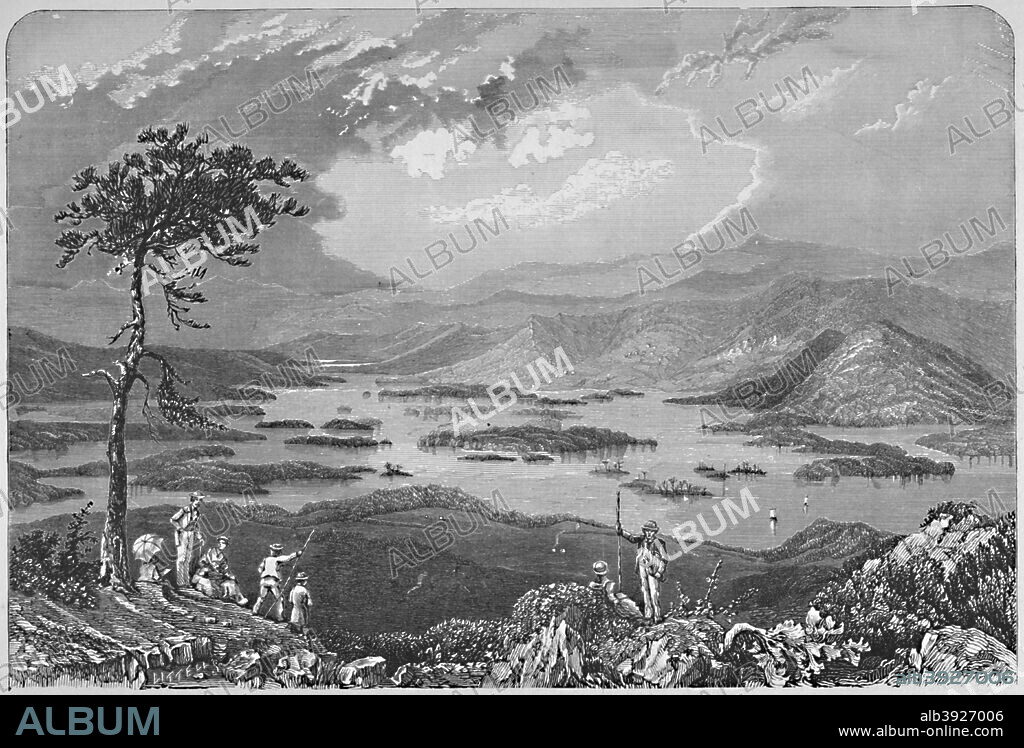 'Squam Lake, New Hampshire', 1883. After William Henry Bartlett (1809-1854). From America Illustrated, edited by J. David Williams. [DeWolfe, Fiske & Company, Boston, 1883].