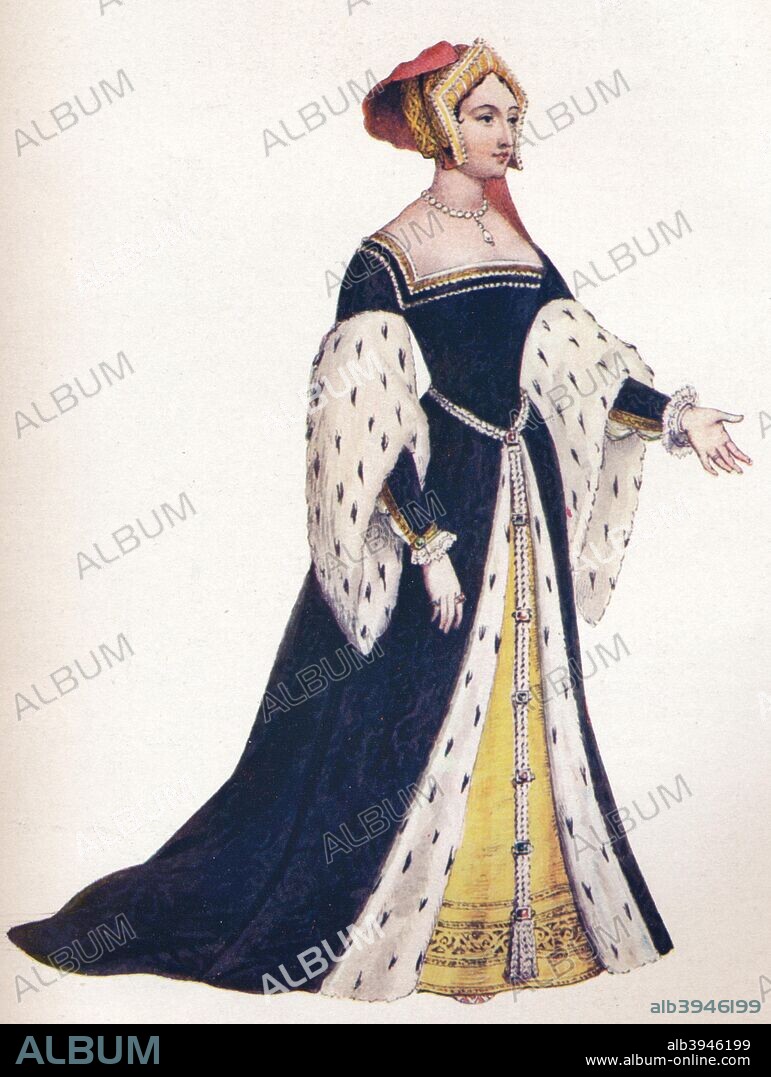 Anna Boleyn, or Anne Bullen, Queen of England 1533. Anne Boleyn. Anne, Marchioness of Pembroke (c1507-1536), also called Ann Bolin and Anne Bullen, (the original medieval English pronunciation) was the second wife and queen consort of Henry VIII and mother of Queen Elizabeth I. Anne was imprisoned in the Tower of London on charges of adultery with her brother and four other men, and of conspiring with them against the king's life. She was beheaded, and Henry was betrothed to Jane Seymour the following day.From The Connoisseur Vol. IV [Otto Limited, London, 1902.].