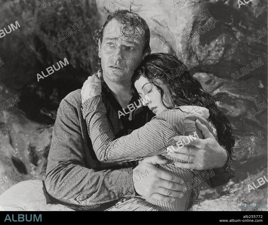 GAIL RUSSELL und JOHN WAYNE in ANGEL AND THE BADMAN, 1947, unter der Regie von JAMES EDWARD GRANT. Copyright REPUBLIC PICTURES.