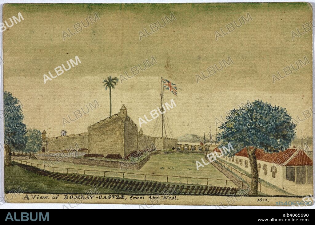 A view of Bombay Castle from the west. 1810. Bombay Views and Costume. 1810-11. India. Source: WD 315 no.3.