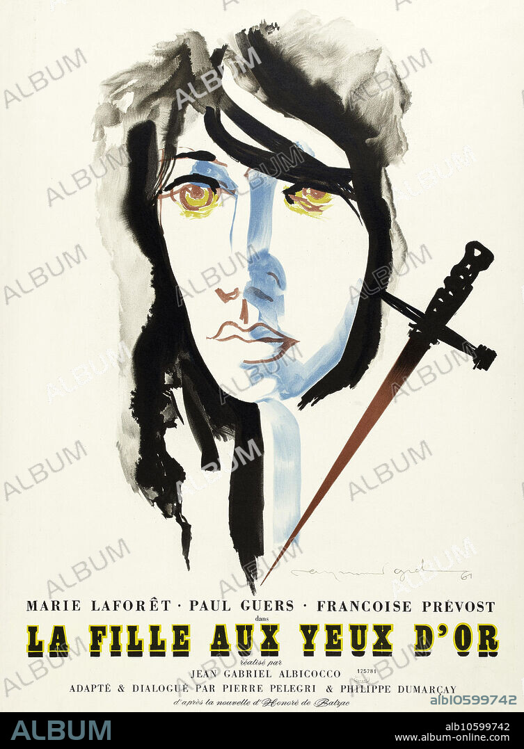 RAYMOND GID. Movie poster "La fille aux yeux d'or" by Jean-Gabriel Albicocco.