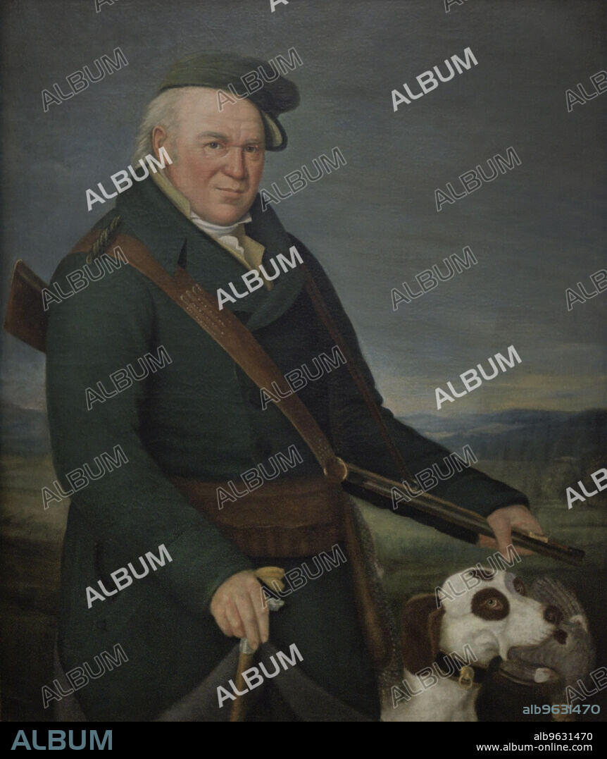 JOHANN HEINRICH BAUMANN (1753-1832). BALTIC GERMAN ARTIST.. Johann Heinrich Baumann (1753-1832). Pintor alemán del Báltico. Cazador (autorretrato), principios del siglo XIX. Oleo sobre lienzo (125 x 102 cm). Museo Nacional de Arte de Letonia. Riga. Letonia.