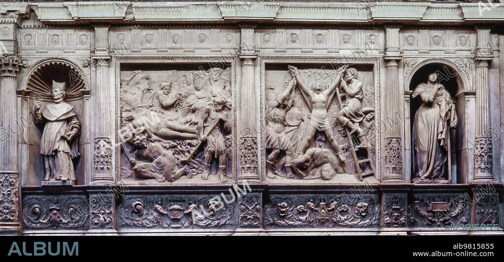 BARTOLOMÉ ORDÓÑEZ. Bartolomé Ordóñez, Martirio de Santa Eulalia, 1519. Trascoro Catedral de Barcelona.