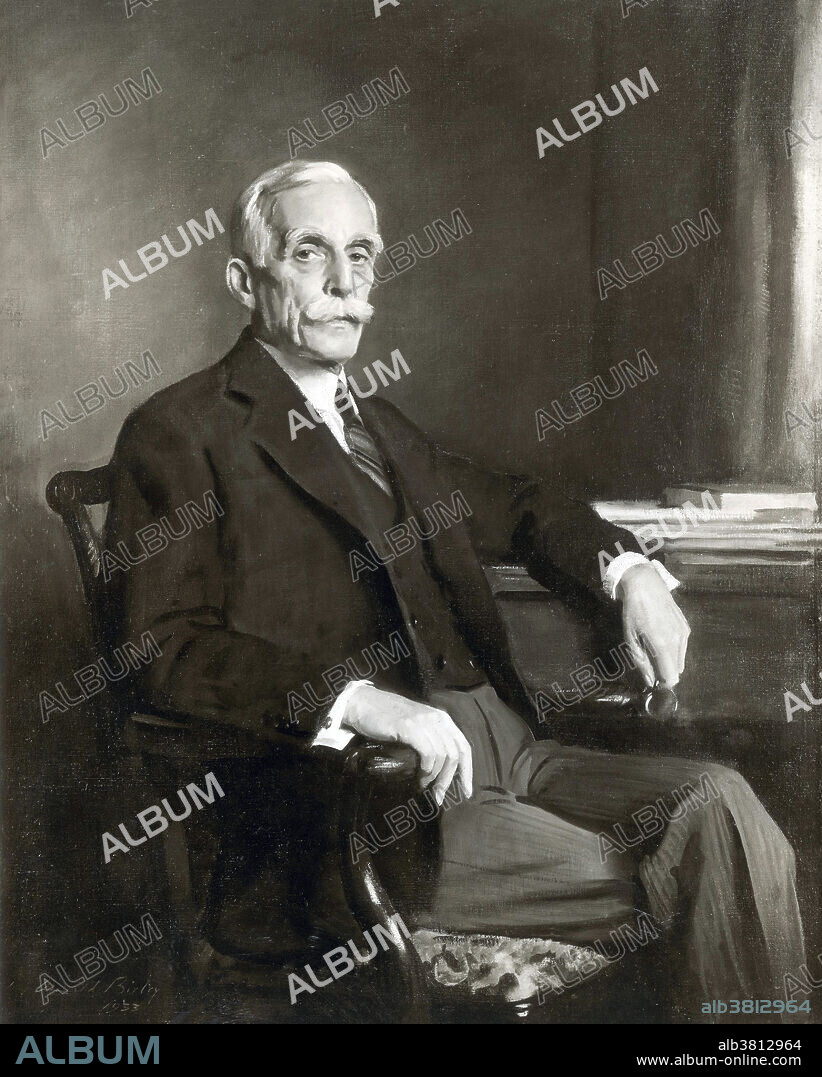 Editorial use only . Andrew William Mellon (March 24, 1855 - August 26, 1937) was an American banker, businessman, industrialist, philanthropist, art collector, United States Ambassador to the United Kingdom and United States Secretary of the Treasury from 1921 to 1932. He joined his father's banking firm in 1880 and two years later had ownership of the bank transferred to him. In 1889, he helped organize the Union Trust Company and Union Savings Bank of Pittsburgh. He also branched into industrial activities: oil, steel, shipbuilding, and construction. Areas where Mellon's backing created giant enterprises included aluminum, industrial abrasives, and coke. Mellon financed Charles Martin Hall, whose refinery grew into the Aluminum Company of America (Alcoa). He became the partner of Edward Goodrich Acheson in manufacturing silicon carbide, a revolutionary abrasive, in the Carborundum Company. He created an entire industry through his help to Heinrich Koppers, inventor of.