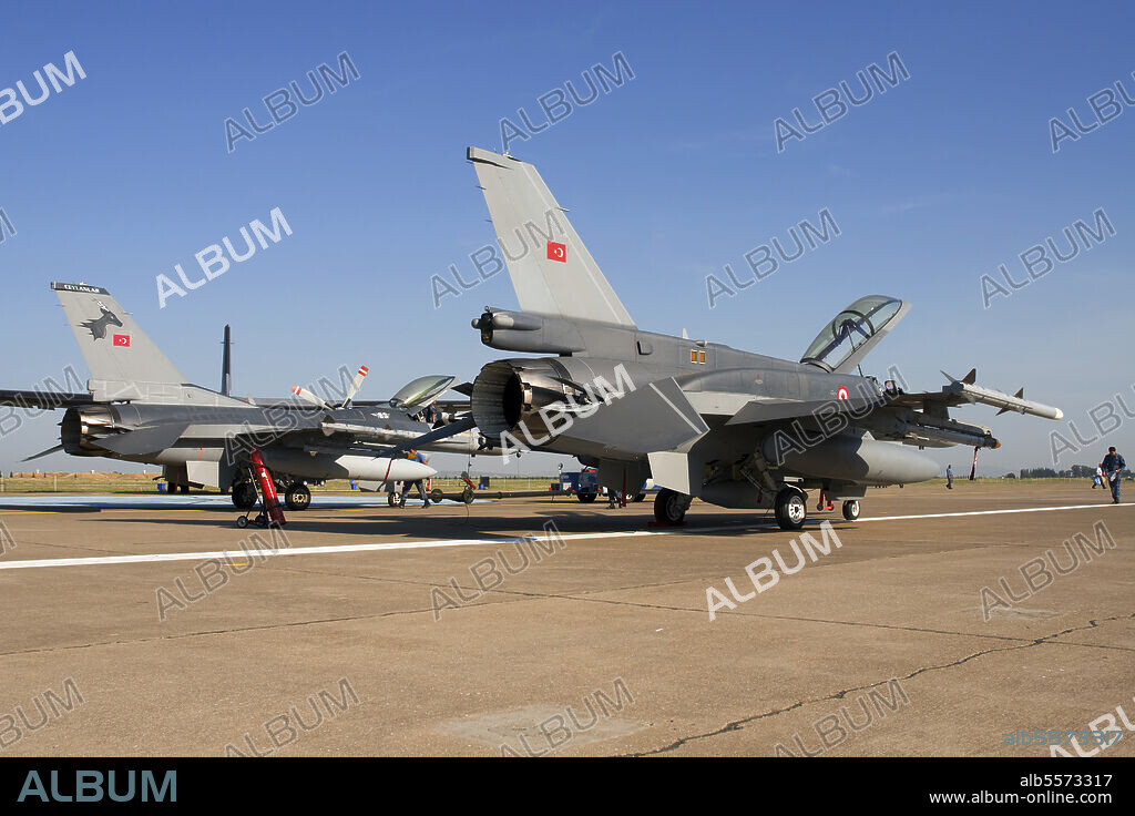 Turkish Air Force F-16's on the ramp at Izmir Air Station, Turkey, during the 100th Anniversary of the Turkish Air Force.