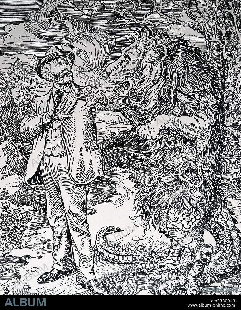 (James) Keir Hardie (1856-1915) Scottish Labour politician: a founder of the Labour Party: MP for West Ham (1892-1895) and Merthyr Tydfil (1900-1915): Pacifist. Hardie confronted by the chimera of Socialism. Dated April 1905.