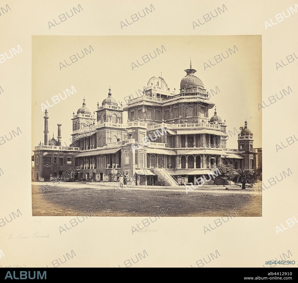 Lucknow, The Kaiser Pasund from the South West sic, Samuel Bourne (English, 1834 - 1912), Lucknow, India, 1864–1865, Albumen silver print, 23 × 29.1 cm (9 1/16 × 11 7/16 in.).