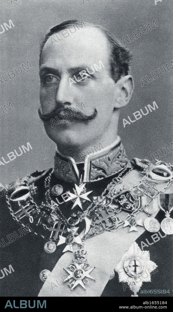 Haakon VII, Prince Carl of Denmark and Iceland, born Christian Frederik Carl Georg Valdemar Axel, 1872 to 1957 aka Prince Carl of Denmark until 1905. First king of Norway after the 1905 dissolution of the personal union with Sweden. From The Illustrated War News published 1914.