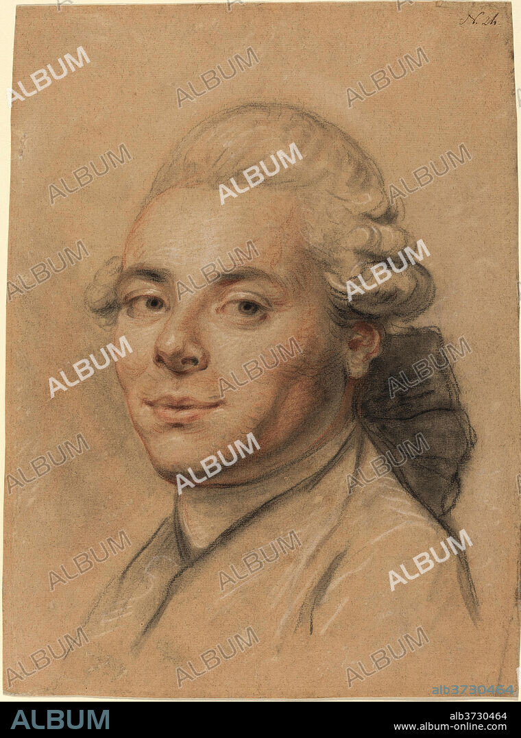 JOSEPH DUCREUX. Head of a Gentleman [recto]. Dated: 1770/1780. Dimensions: overall: 38.5 x 28.8 cm (15 3/16 x 11 5/16 in.). Medium: red, black, and white chalks with stumping on brown paper.