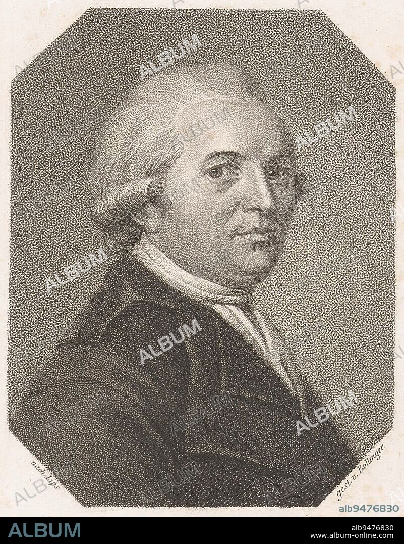 Portrait of Christoph Friedrich Ammon Portraits of famous people Bildnisse der ber, print maker: Friedrich Wilhelm Bollinger, (mentioned on object), Johann Heinrich Lips, (mentioned on object), publisher: gebroeders Schumann, (mentioned on object), print maker: Berlin, publisher: Zwickau, 1818 - 1823, paper, h 176 mm - w 125 mm.
