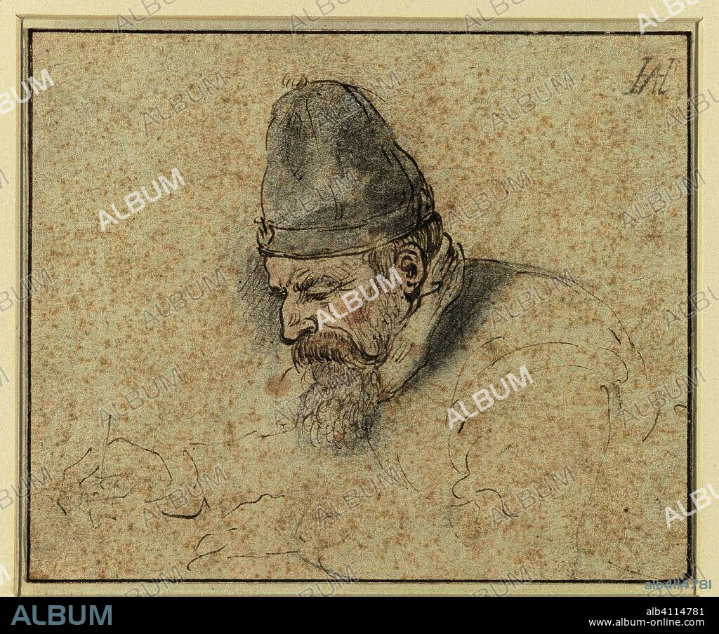 (Self) portrait of Hendrik Avercamp. Draughtsman: Hendrick Avercamp. Draughtsman: Gerard van der Horst. Dating: 1600 - 1634 and/or 1592 - 1629. Measurements: h 99 mm × w 120 mm.