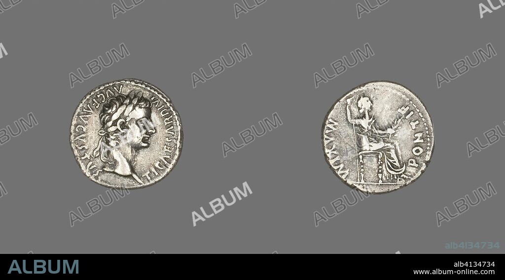 ANCIENT ROMAN. Denarius (Coin) Portraying Emperor Tiberius. Roman. Date: 14 AD-37 AD. Dimensions: Diam. 1.8 cm; 3.64 g. Silver. Origin: Roman Empire.