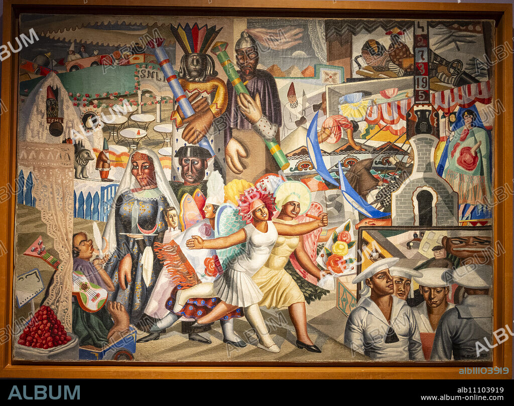 Maruja Mallo, The Fair ( La verbena), 1927, oil on canvas, museo nacional centro de arte Reina Sofia, Madrid.