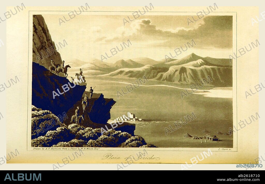 Travels in Egypt and the Holy Land, plain of Jericho, 19th century engraving.