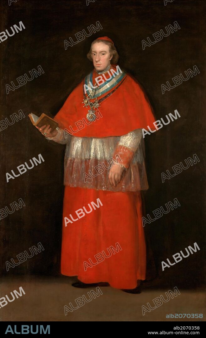 Francisco de Goya y Lucientes / 'El cardenal don Luis María de Borbón y Vallabriga', Después de 1800, Escuela Española, Óleo sobre Lienzo, 214 cm x 136 cm, P00738.
