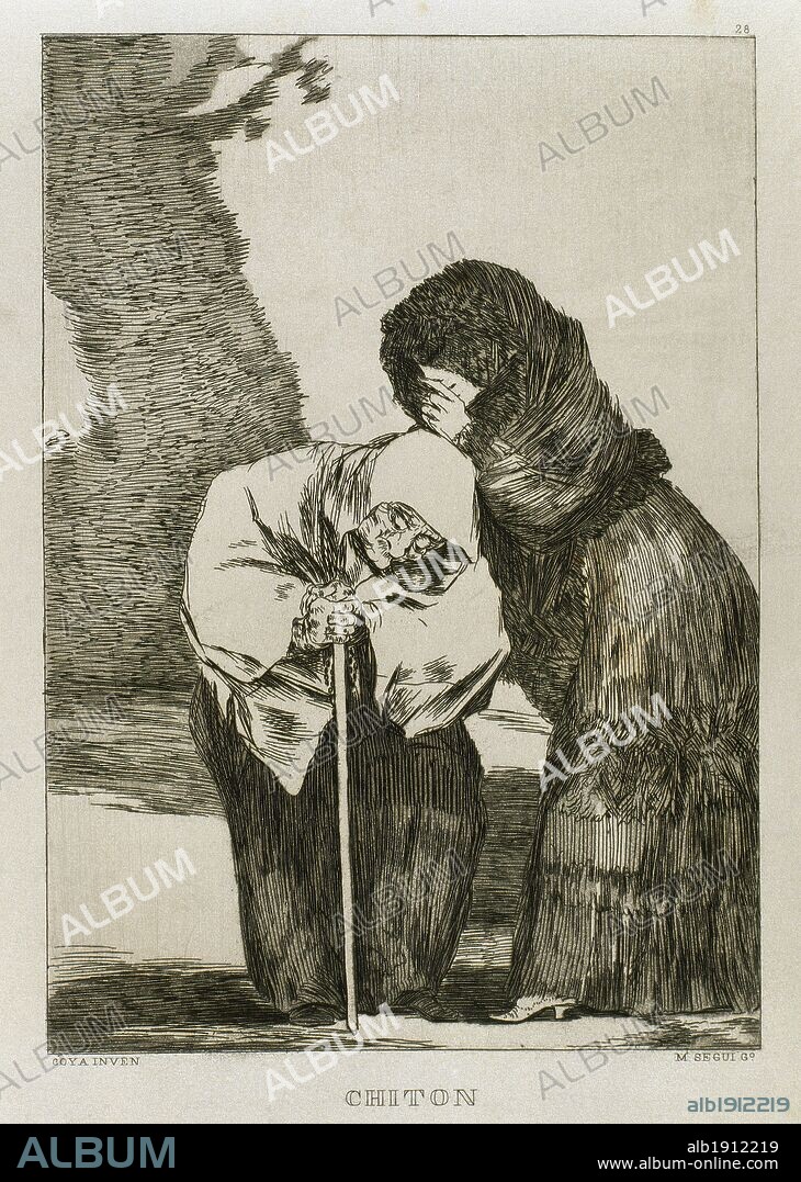 Francisco de Goya (1746-1828). Spanish painter and printmaker. Los Caprichos. Chiton (Shush). Number 28. Aquatint. 1799. Reproduction by M. Segui i Riera.