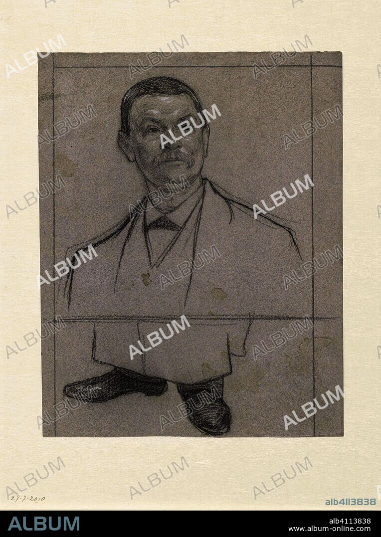 JAN PIETER VETH. Portrait and feet of the waiter Johan from the Poort van Cleve. Draughtsman: Jan Veth. Dating: 1874 - 1925. Measurements: h 289 mm × w 227 mm.