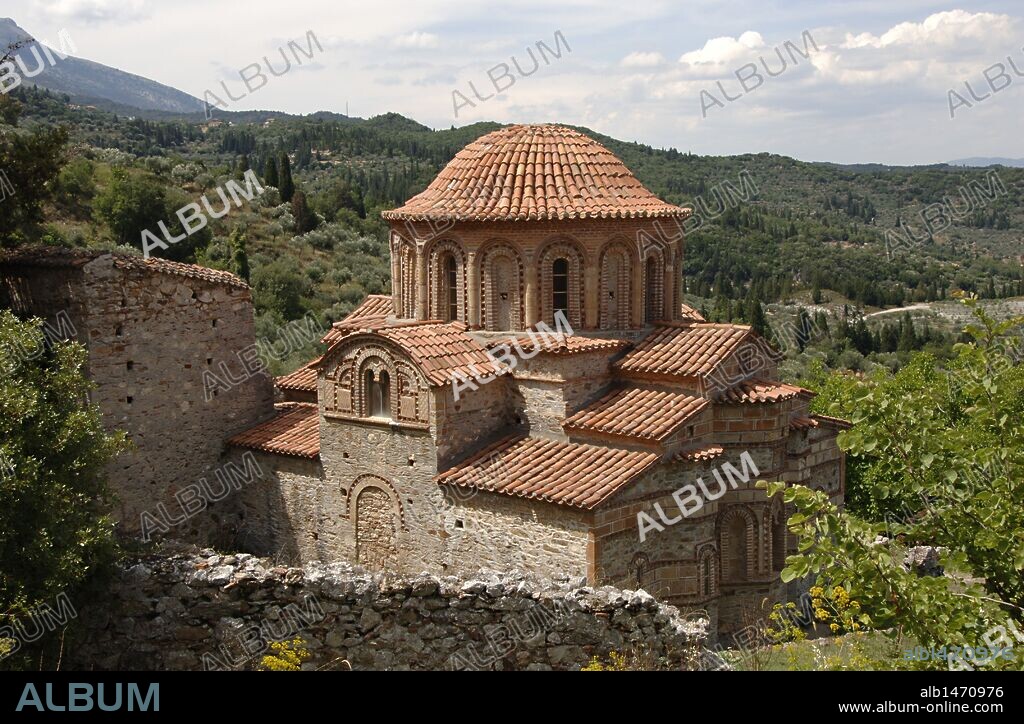 ARTE BIZANTINO. GRECIA. IGLESIA DE SANTOS TEODOROS (AGIOS THEODOROS). Construida entre los años 1290 y 1295 es una de las iglesias más antiguas de Mistras. MISTRAS. Provincia de Lakonía. Región del Peloponeso.