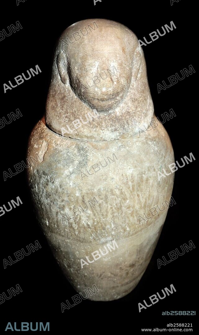 Canopic jars were used by the ancient Egyptians during the mummification process to store the and preserve the viscera of their owner for the afterlife.  They were either carved from limestone or made from pottery.