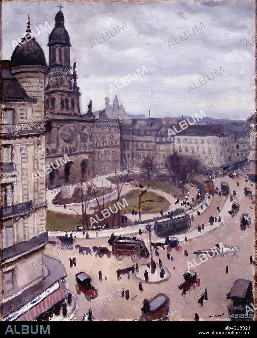 ALBERT MARQUET. 'Place de la Trinity in Paris'. France, Circa 1911. Dimensions: 81x65,5 cm.