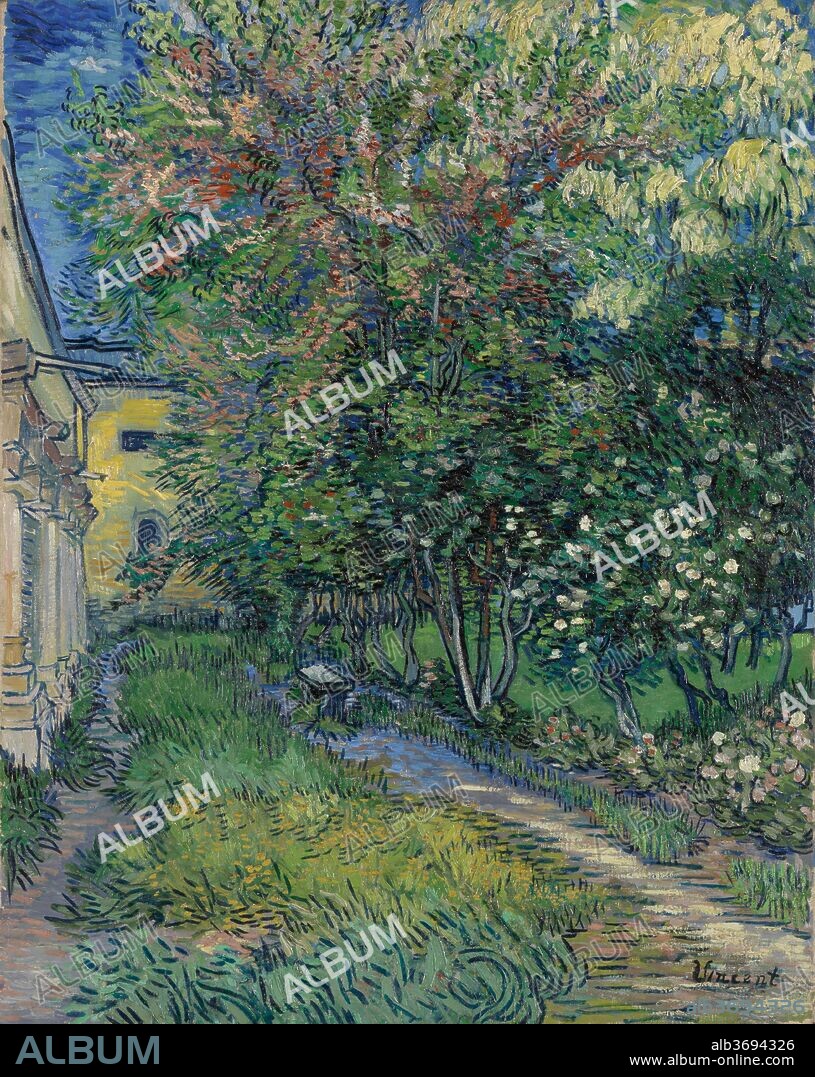 VINCENT VAN GOGH. The garden at the asylum at Saint-Rémy.