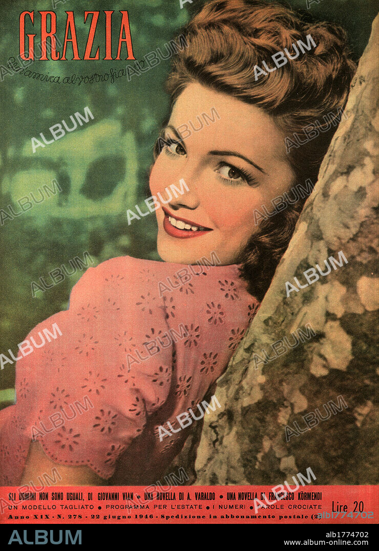 Cover of 'Grazia'. Cover of the 278th issue of the weekly magazine 'Grazia'. Italy, 22nd June 1946.