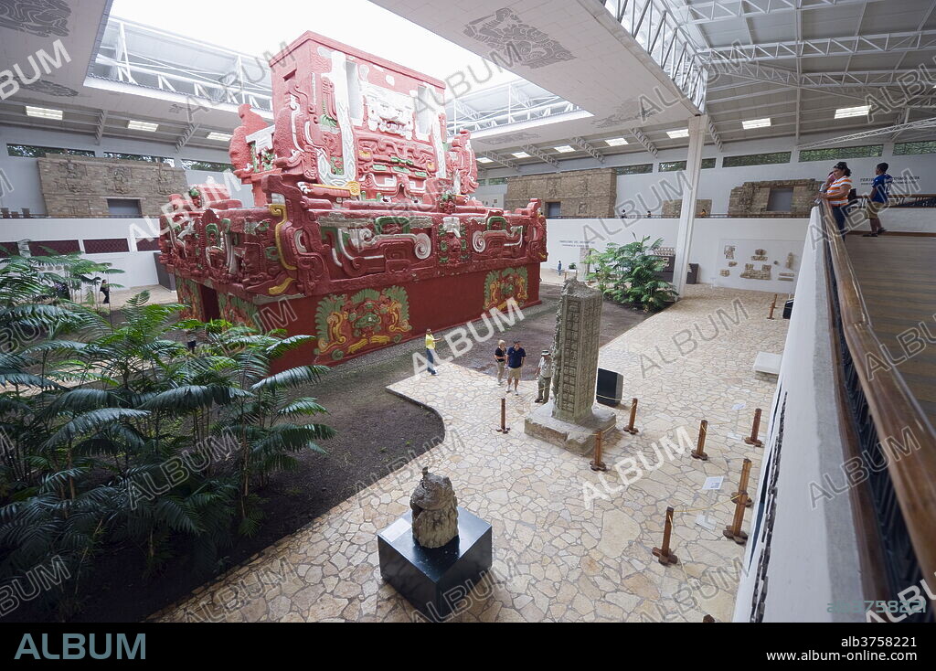 Mayan Rosalila temple replica, Museum of Sculpture, Copan Ruins, Honduras, Central America.