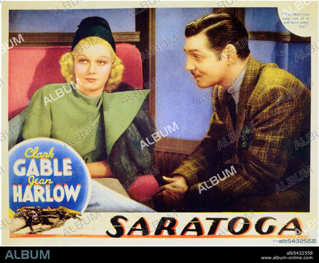 CLARK GABLE and JEAN HARLOW in SARATOGA, 1937, directed by JACK CONWAY. Copyright M.G.M.