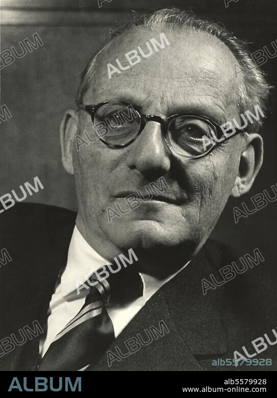 Brod, Max österreich. Schriftsteller, Prag 27.5.1884 - Tel Aviv 20.12.1968. Porträtaufnahme, um 1950.