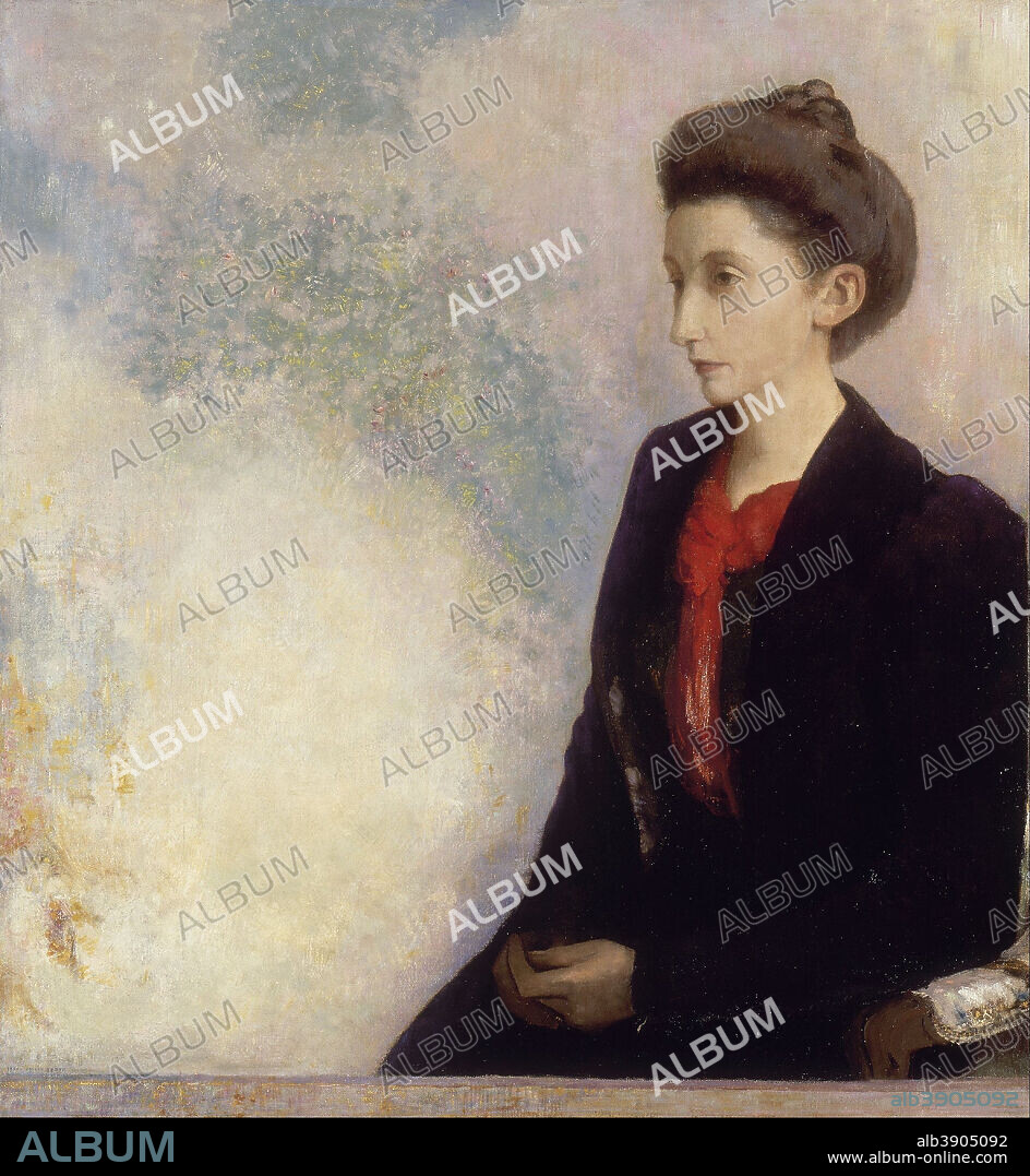 ODILON REDON. Baronne Robert de Domecy Baroness Robert de Domecy. Date/Period: 1900. Painting. Oil on canvas. Height: 740 mm (29.13 in); Width: 680 mm (26.77 in).