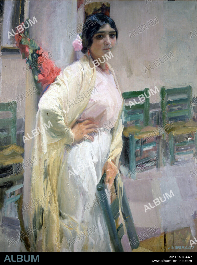 JOAQUIN SOROLLA. SOROLLA , JOAQUIN. PINTOR ESPAÑOL VALENCIA 1863 - 1923. " MARIA LA GUAPA " , AÑO 1914. MUSEO SOROLLA . MADRID.