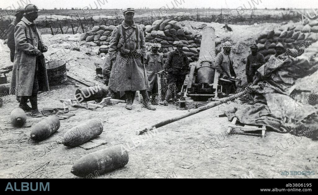 Siege artillery were heavy guns and other bombardment devices designed to bombard fortifications, cities, and other fixed targets. They were capable of firing heavy cannonballs or shells but required enormous transport and logistical support to operate. The onset of trench warfare after the first few months of WWI greatly increased the demand for howitzers that gave a steep angle of descent, which were better suited than guns to the task of striking targets in a vertical plane (such as trenches), with large amounts of explosive and considerably less barrel wear. In January 1914, the French Army had 47 divisions, composed of 777,000 French soldiers and 47,000 colonial troops. Another 2.9 million men were mobilized in the summer of 1914, and heavy losses on the Western Front forced France to conscript men up to the age of 45. At the end of the war the French had called up 8,317,000 men, including 475,000 colonial troops, and suffered over 4.2 million casualties, with 1.3 million dead.
