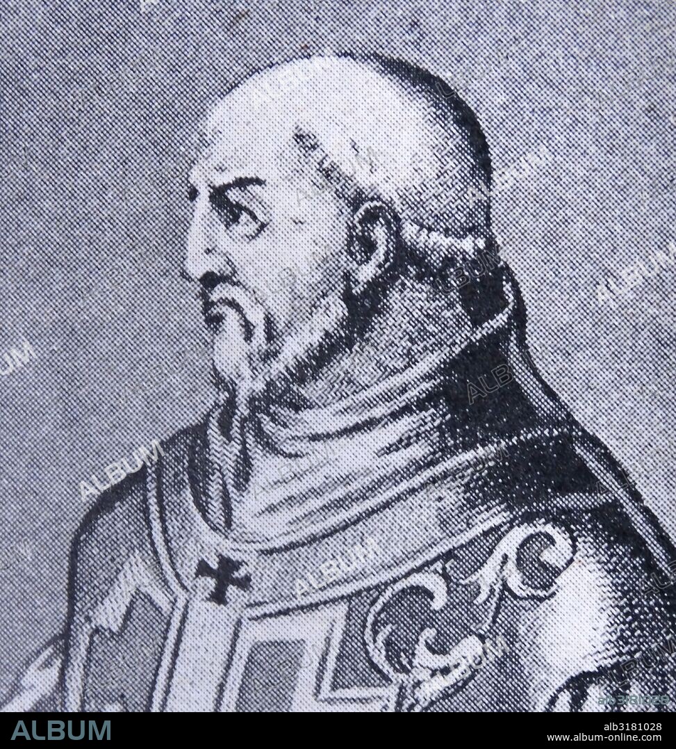 Portrait of Pope Innocent II, born Gregorio Papareschi. Dated 12th Century.