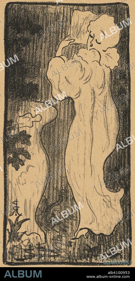 PAUL ELIE RANSON. Woman (Femme), frontispiece of the journal La Revue blanche (November 1893). Dimensions: 21.9 cm x 13.1 cm, 17.3 cm x 8.4 cm.