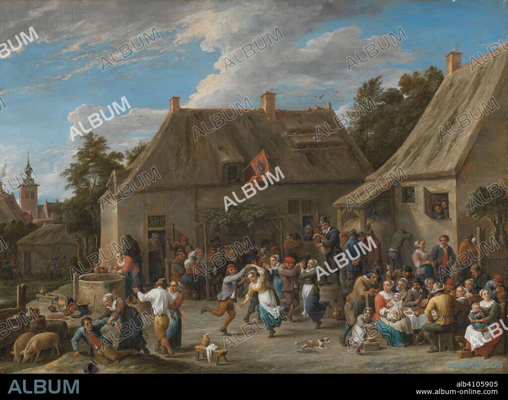 DAVID TENIERS (II). Peasant Kermis. Country kermis. Dating: c. 1665. Measurements: h 78 cm × w 106.5 cm.
