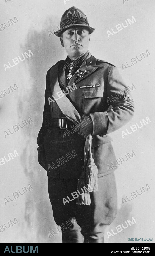 Benito Mussolini,(29 July 1883 - 28 April 1945)Italian politician who led the National Fascist Party Prime Minister of Italy in 1922 and began using the title Il Duce by 1925. After 1936, his official title was His Excellency Benito Mussolini, Head of Government, Duce of Fascism, and Founder of the Empire.