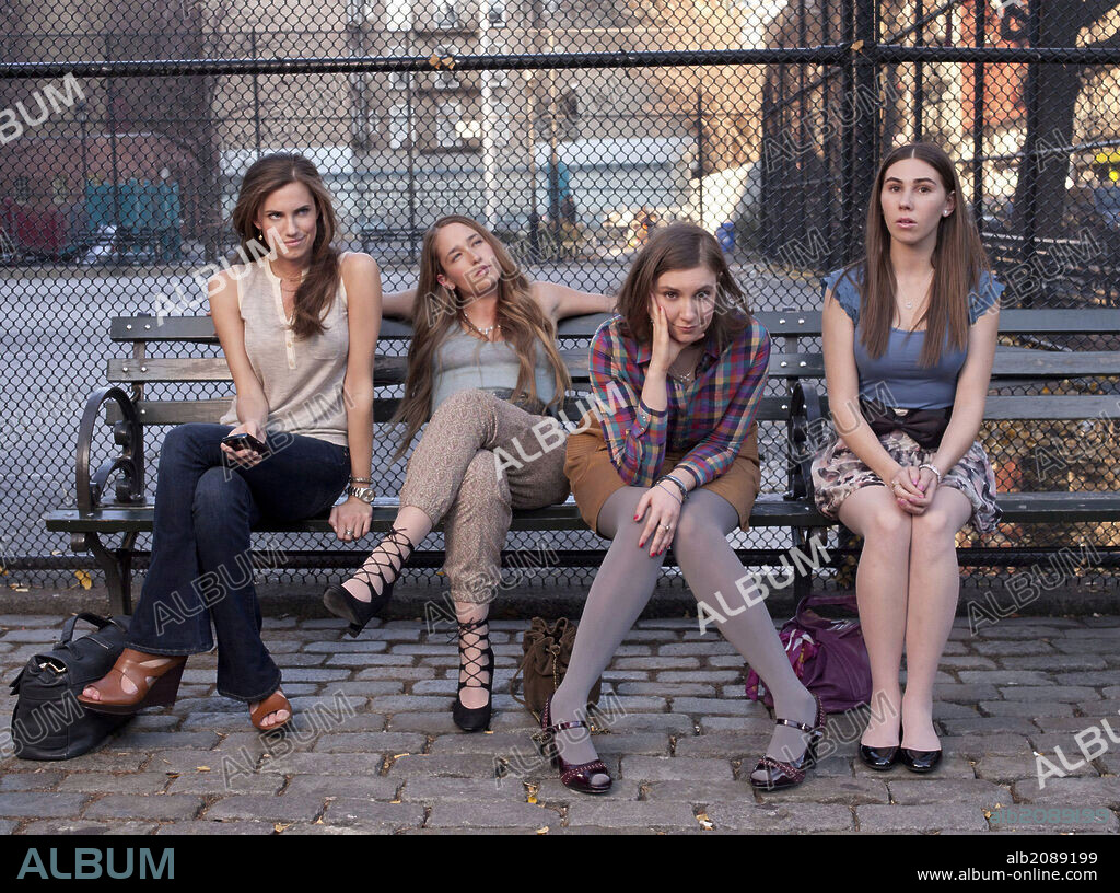 LENA DUNHAM, JESSA JOHANSSON, ZOSIA MAMET and MARNIE MICHAELS. ALLISON WILLIAMS, JEMIMA KIRKE, LENA DUNHAM and ZOSIA MAMET in GIRLS, 2012, directed by LENA DUNHAM. Copyright HBO.